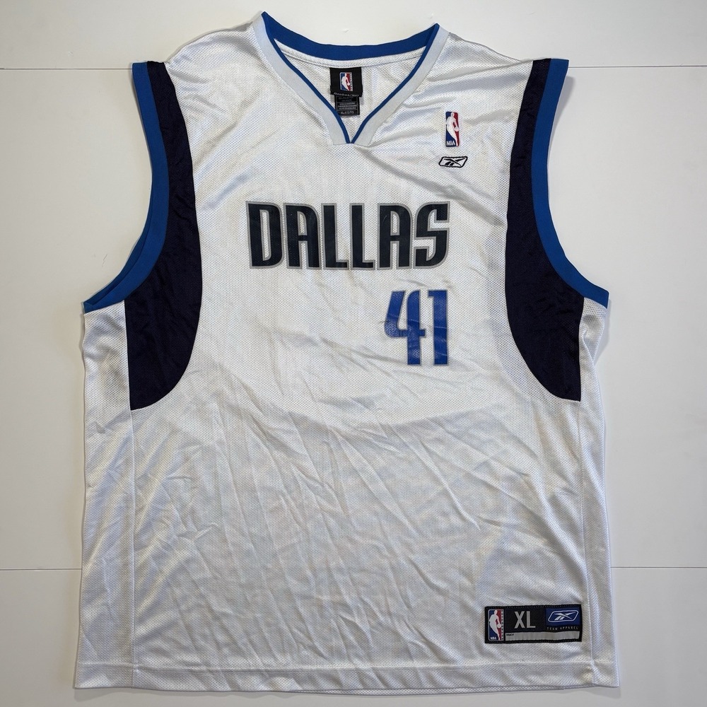 Vintage Reebok Dallas Mavericks Dirk Nowitzki #41 NBA Jersey Size XL
